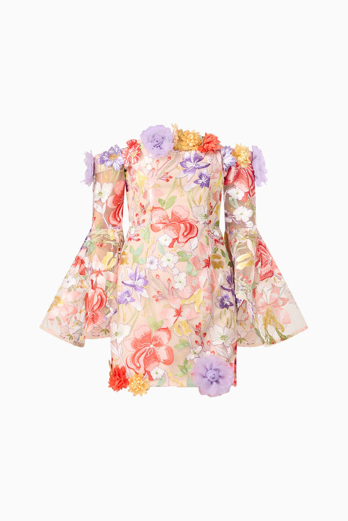 Sophie Off The Shoulder Mini Dress in Floral