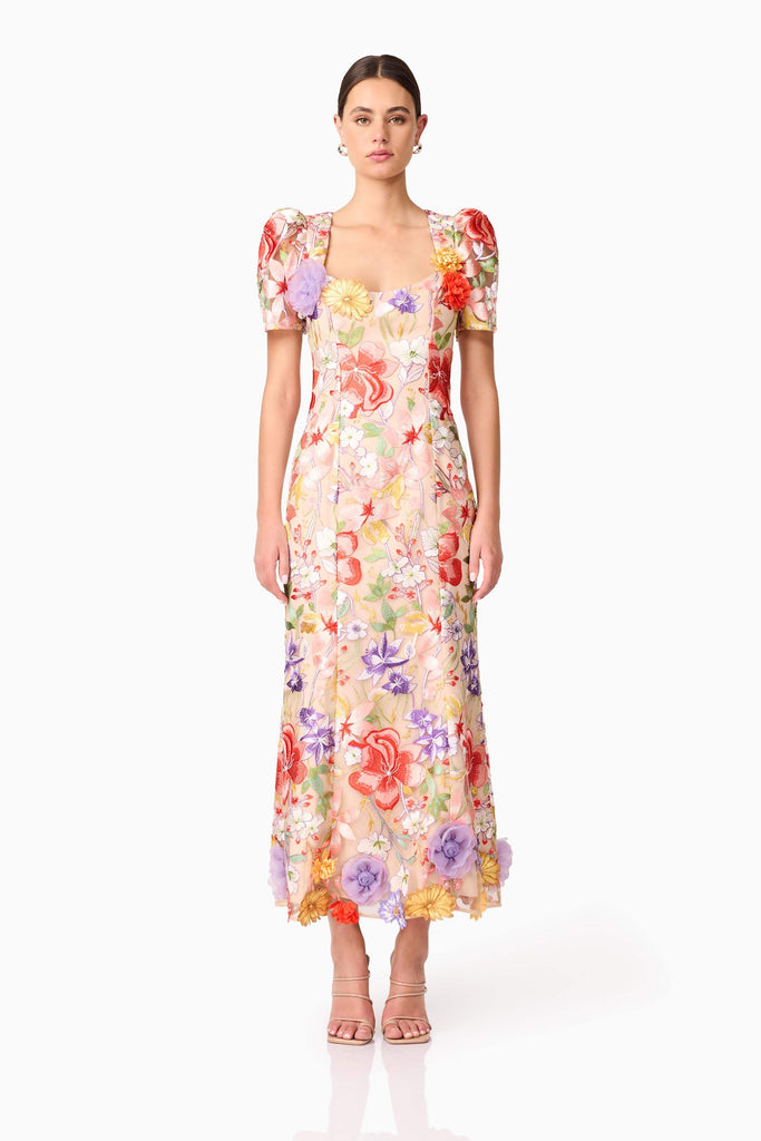 Sophie Embroidered Maxi Dress in Floral