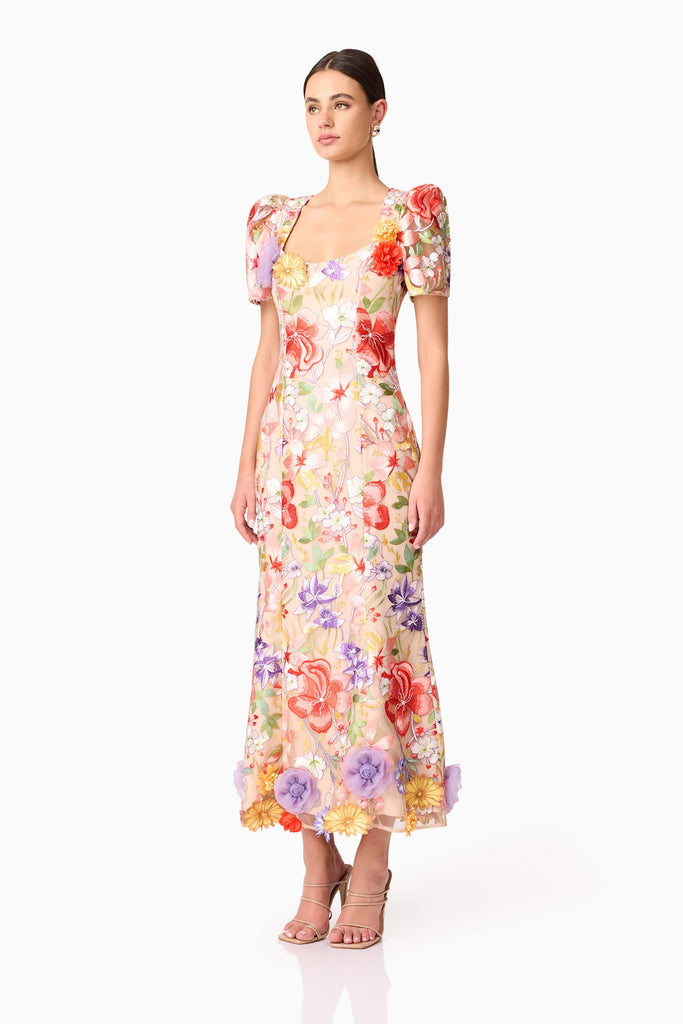Sophie Embroidered Maxi Dress in Floral