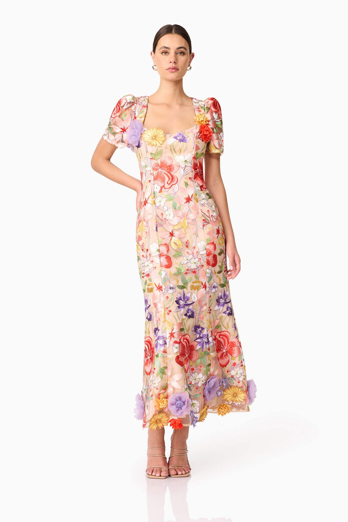Sophie Embroidered Maxi Dress in Floral