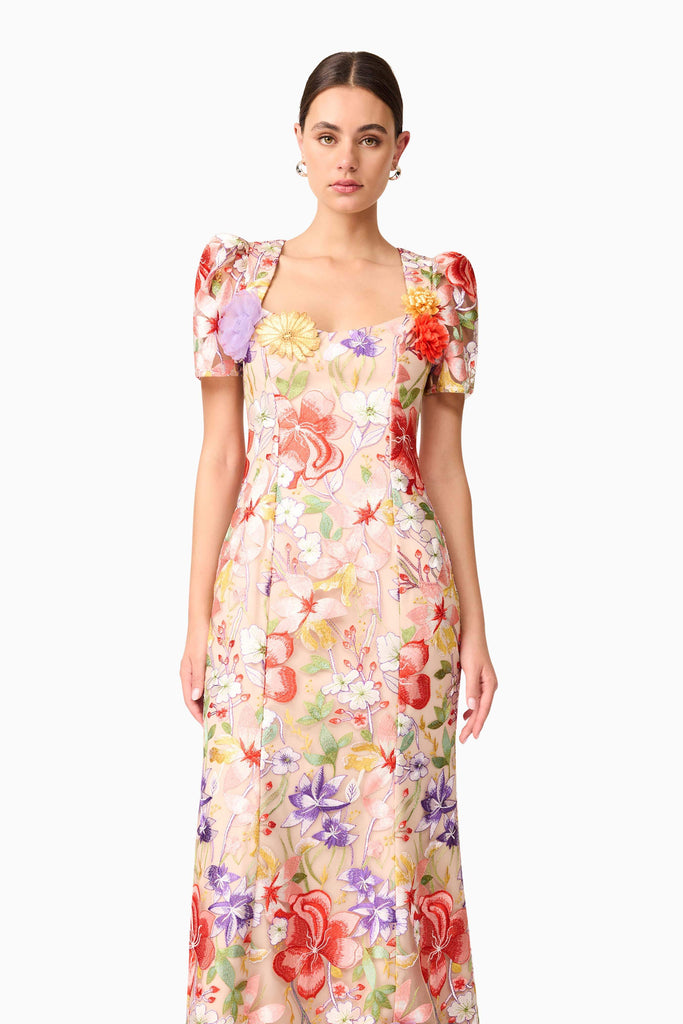 Sophie Embroidered Maxi Dress in Floral