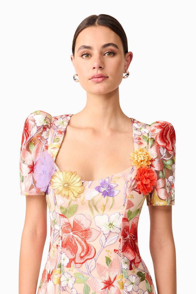 Sophie Embroidered Maxi Dress in Floral