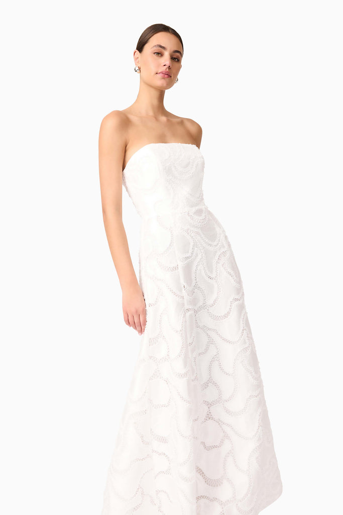 Elara Beaded Gown in White
