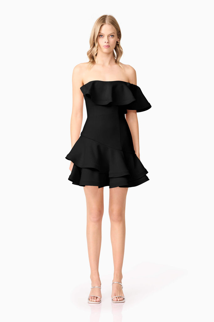 Ava Strapless Mini Dress in Black