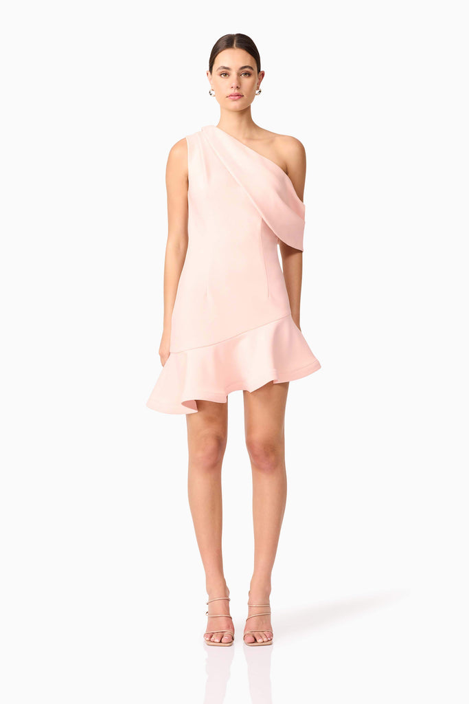 Ava Asymmetrical Mini Dress in Pink