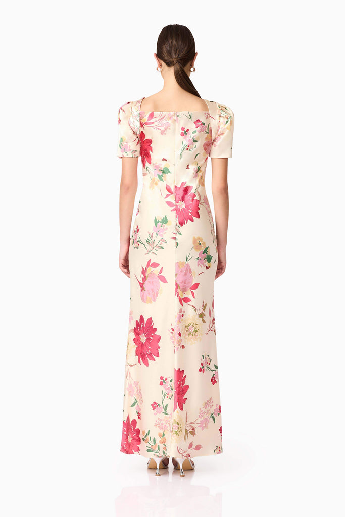 Rosalina Puff Sleeve Maxi Dress in Floral