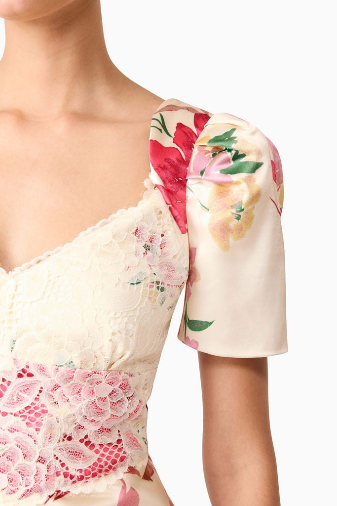 Rosalina Puff Sleeve Maxi Dress in Floral