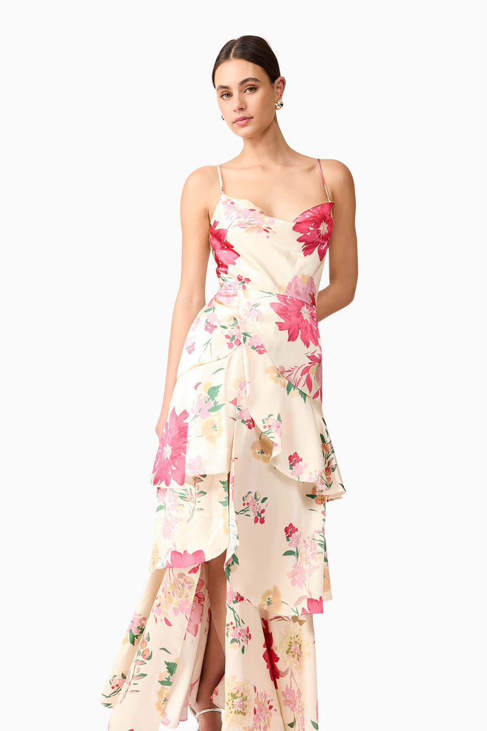 Rosalina Tiered Maxi Dress in Floral