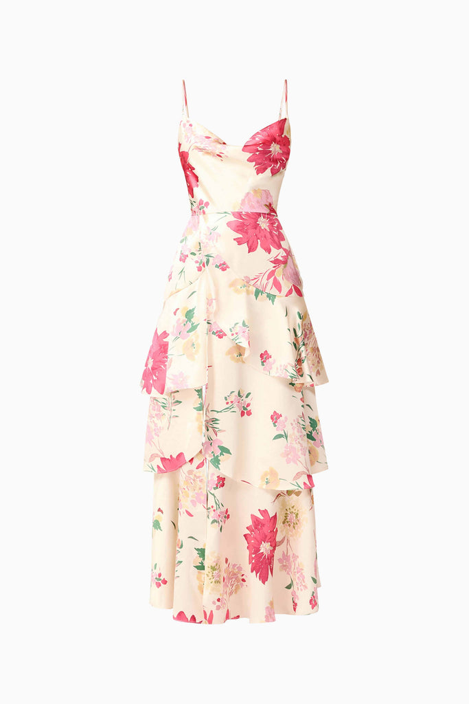 Rosalina Tiered Maxi Dress in Floral