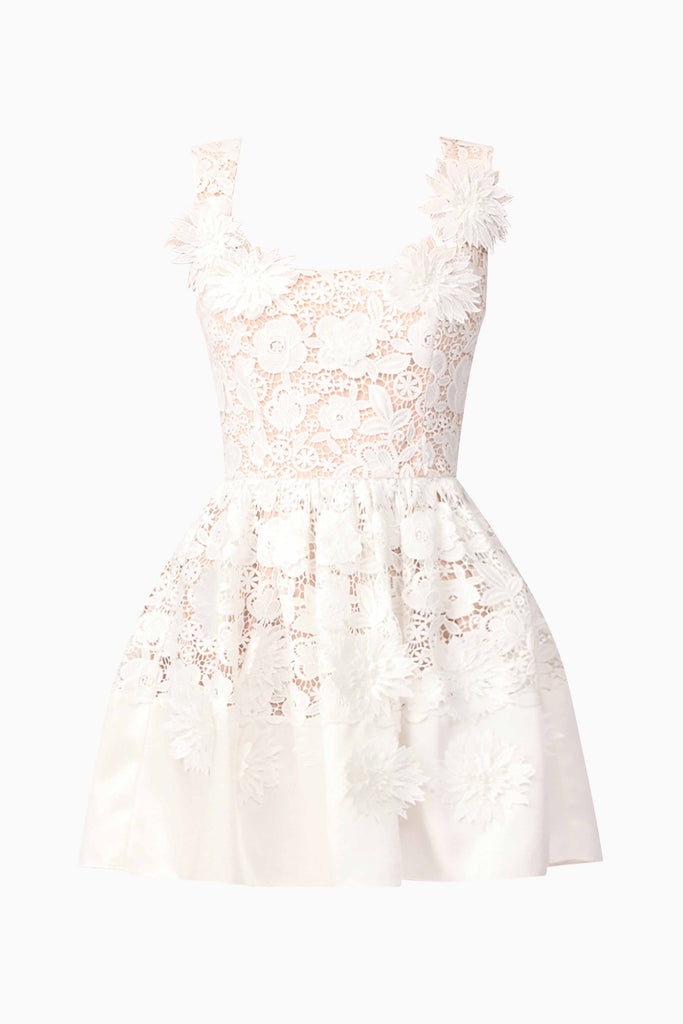 Margot Floral Mini Dress in White