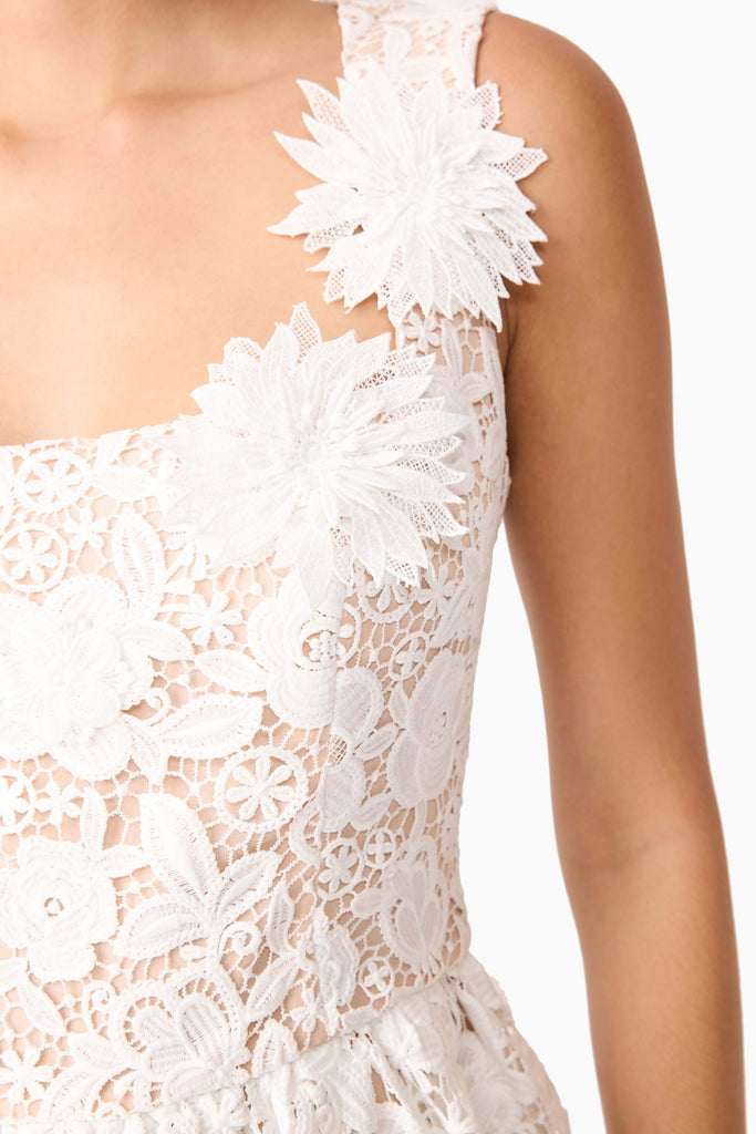 Margot Floral Mini Dress in White