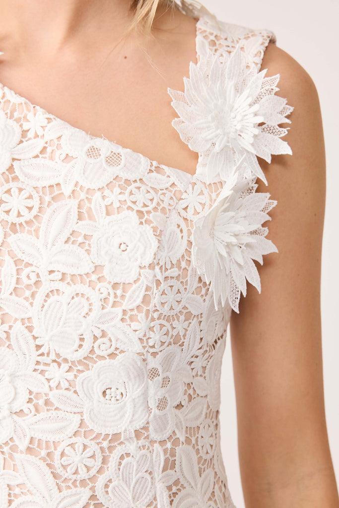 Margot Shift Mini Dress in White