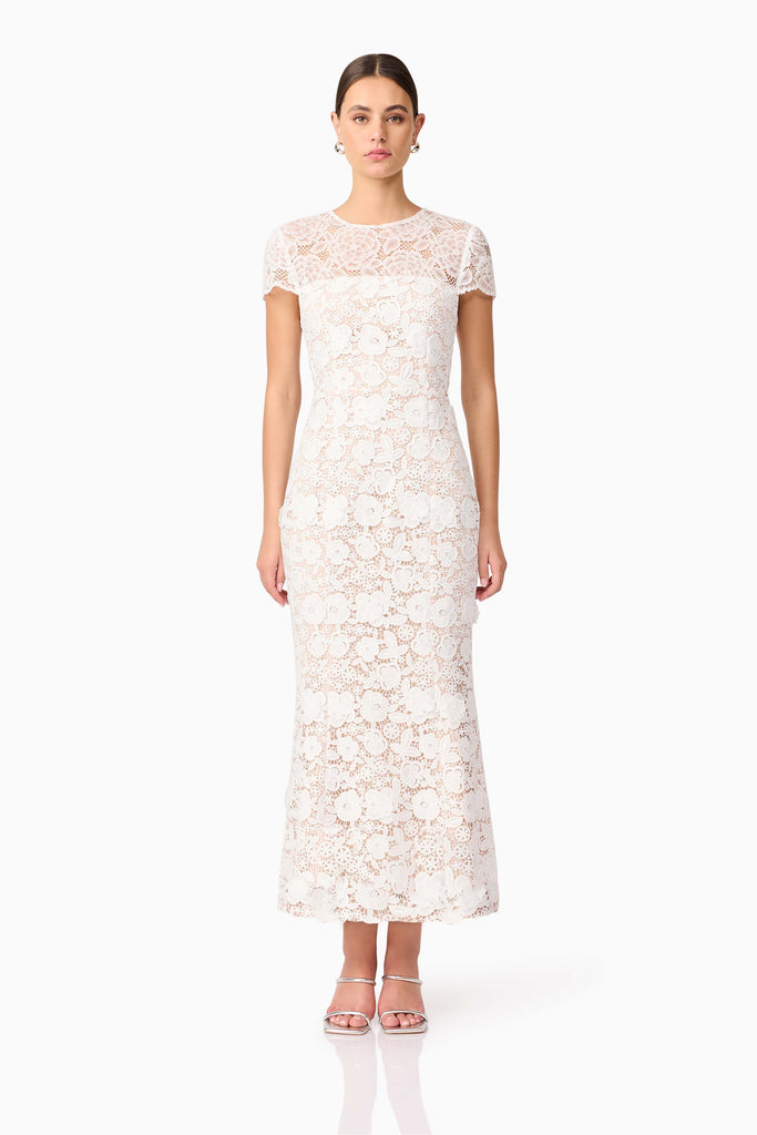 Margot Lace Maxi Dress in White