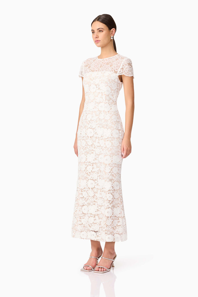 Margot Lace Maxi Dress in White