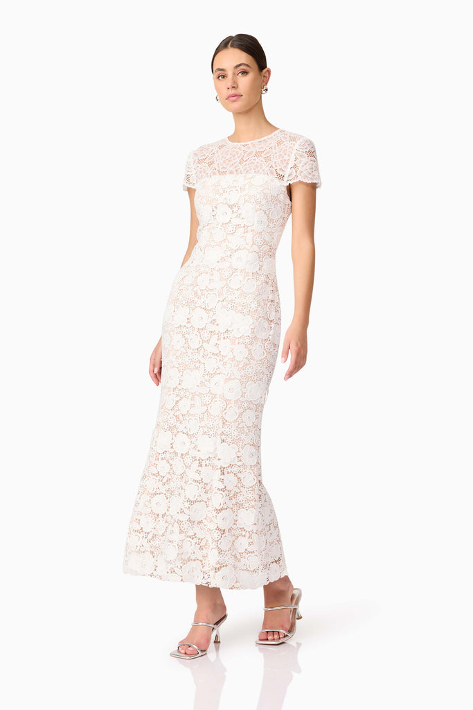 Margot Lace Maxi Dress in White