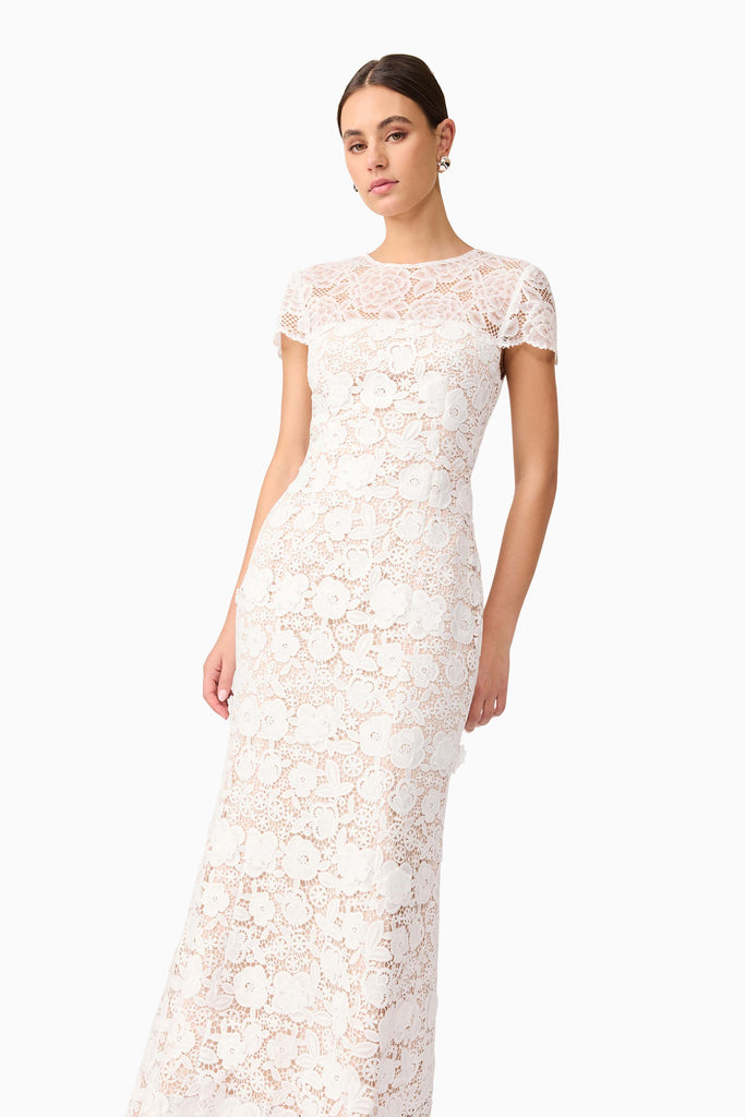 Margot Lace Maxi Dress in White