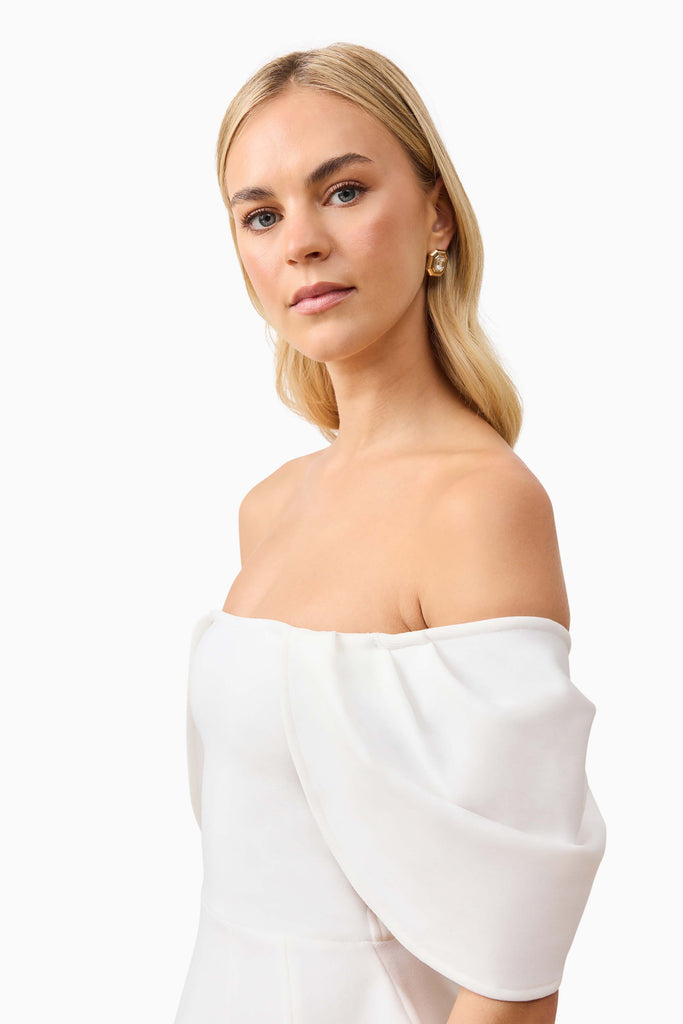 Fiona Off The Shoulder Mini Dress in White