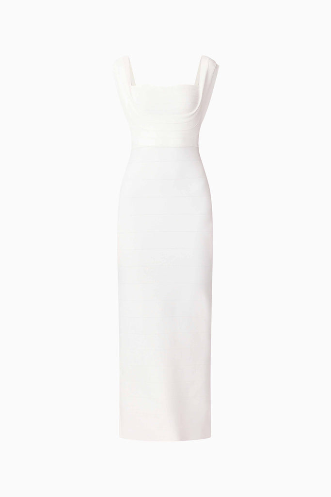 Fiona Fitted Maxi Dress in White