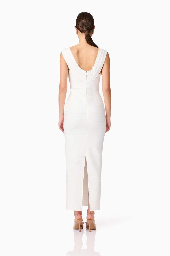 Fiona Fitted Maxi Dress in White