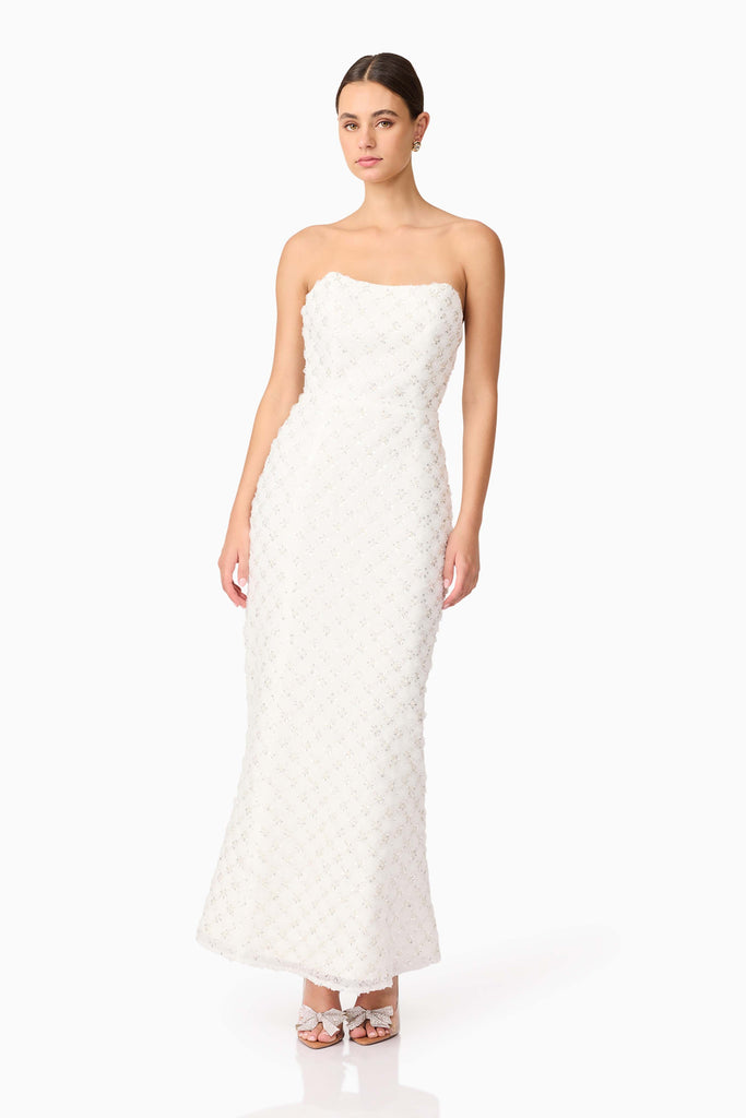 Lola Strapless Gown in White