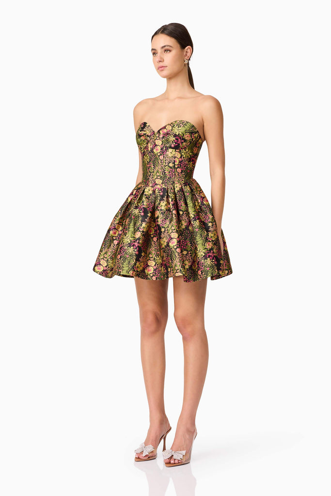 Cindy Strapless Mini Dress in Black