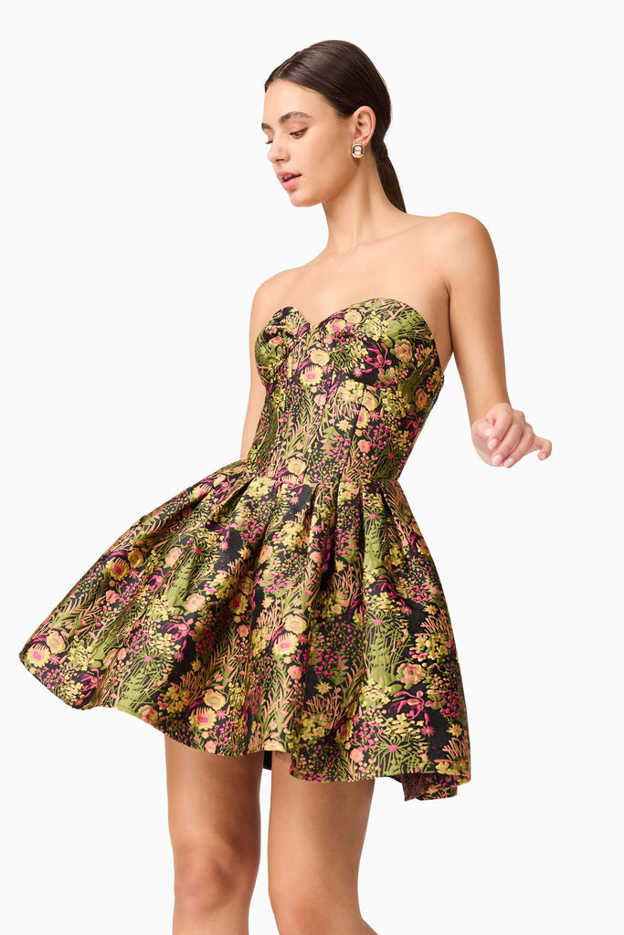 Cindy Strapless Mini Dress in Black