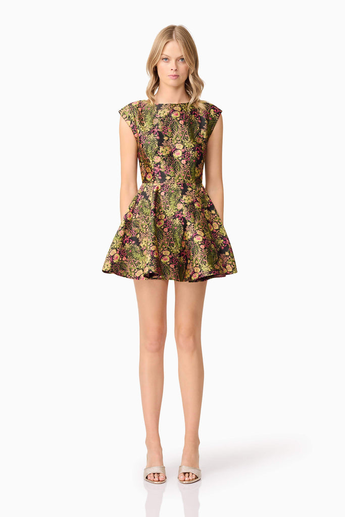 Cindy A-Line Mini Dress in Floral