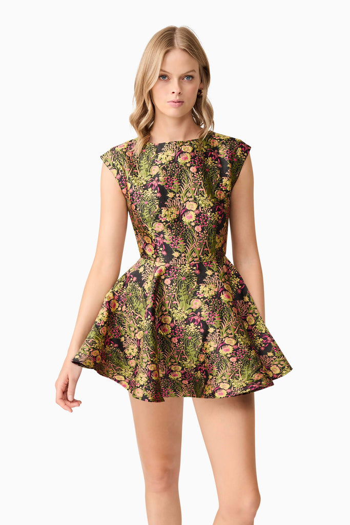 Cindy A-Line Mini Dress in Floral