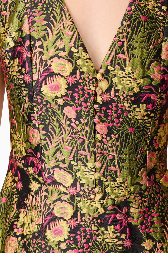 Cindy V Neck Gown in Floral