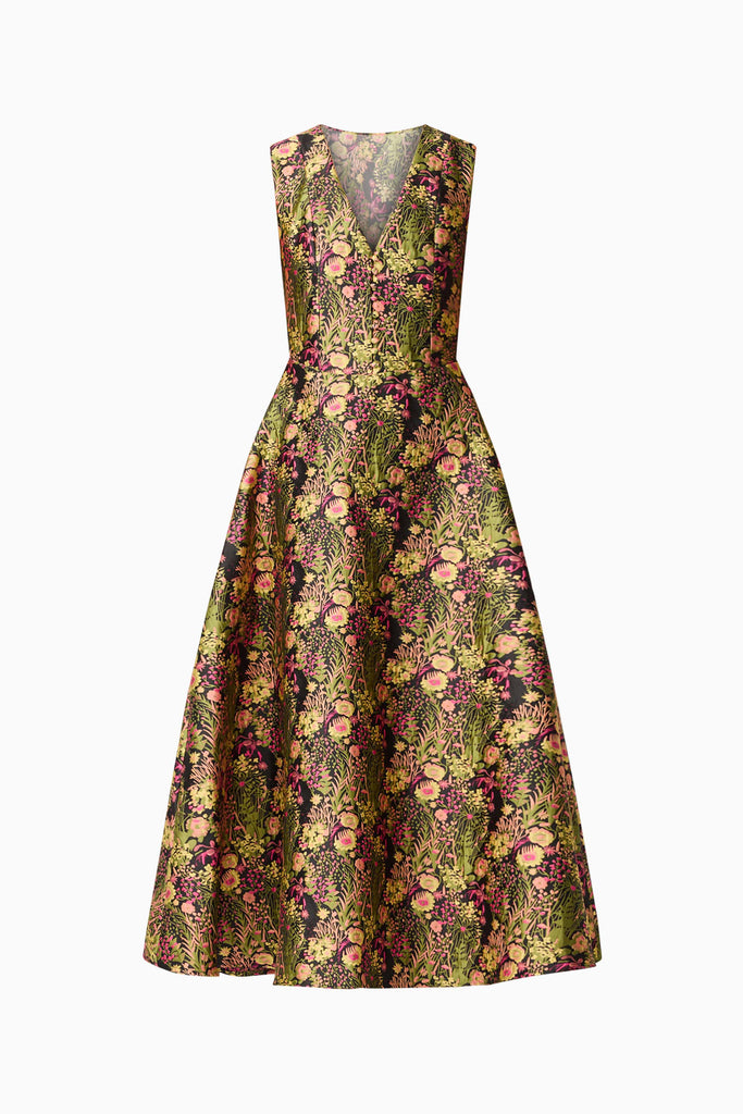 Cindy V Neck Gown in Floral
