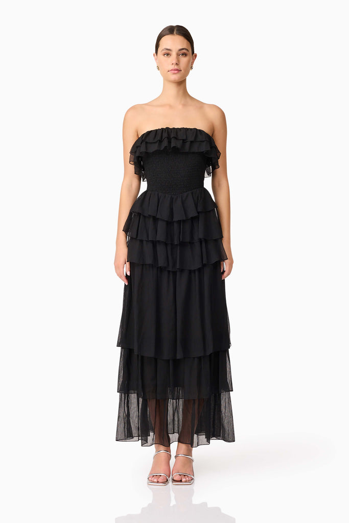 Melissa Strapless Maxi Dress in Black