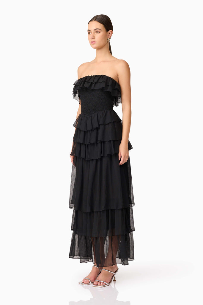 Melissa Strapless Maxi Dress in Black