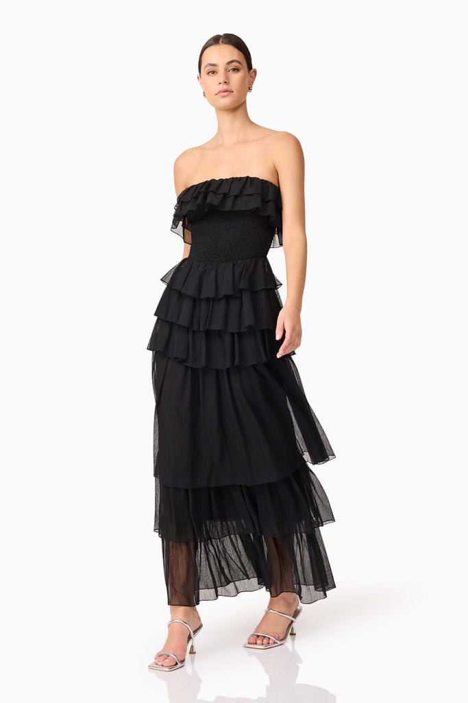 Melissa Strapless Maxi Dress in Black