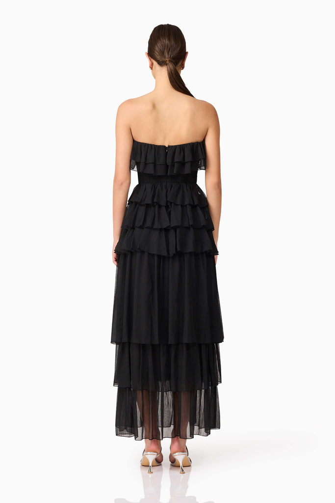 Melissa Strapless Maxi Dress in Black