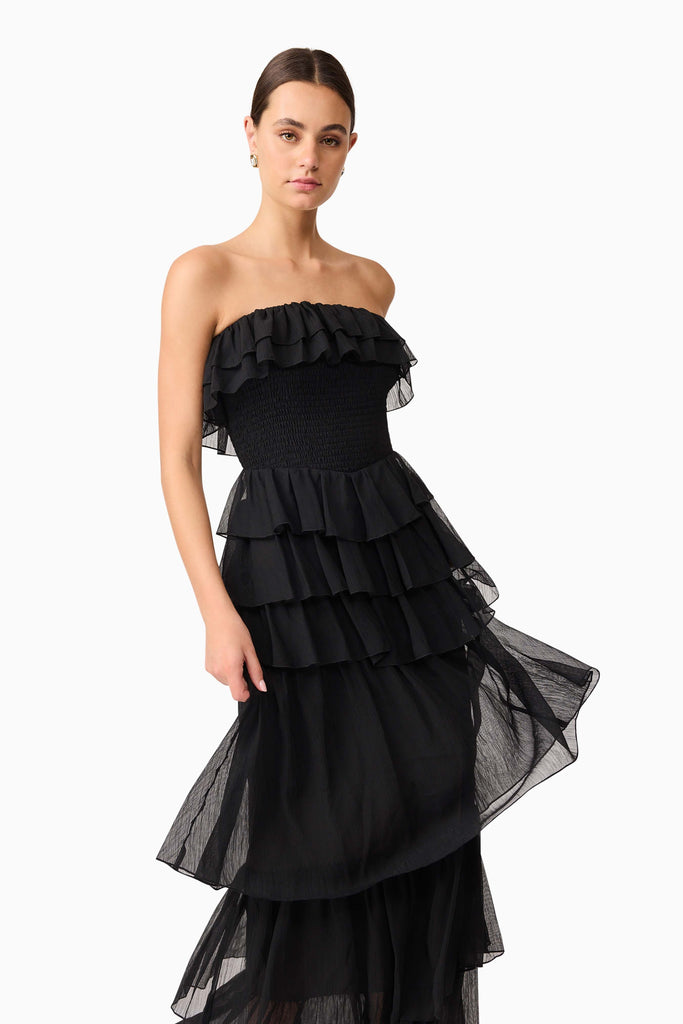 Melissa Strapless Maxi Dress in Black