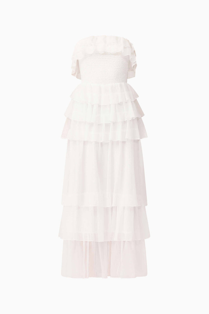 Melissa Strapless Maxi Dress in White