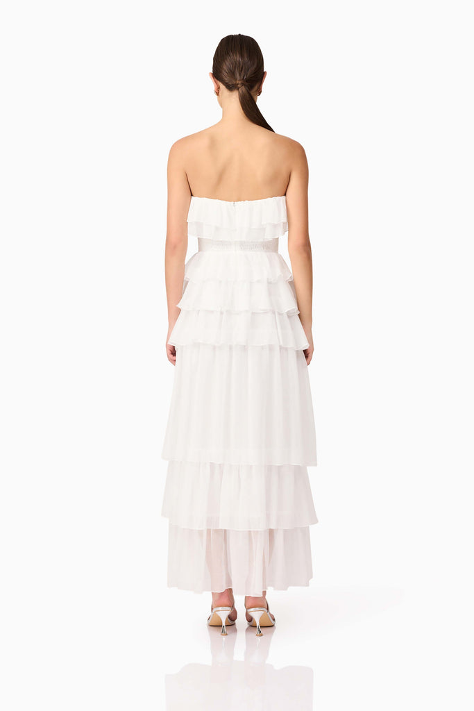 Melissa Strapless Maxi Dress in White