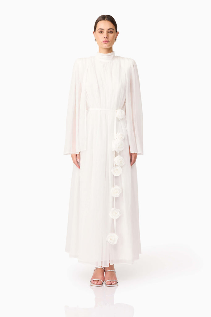 Melissa Long Sleeve Gown in White