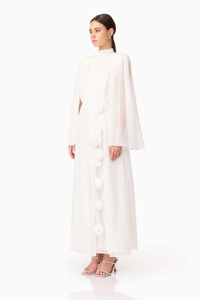 Melissa Long Sleeve Gown in White