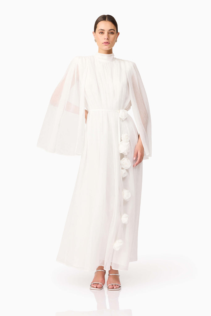 Melissa Long Sleeve Gown in White