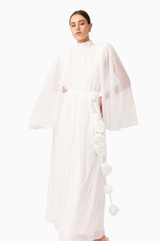 Melissa Long Sleeve Gown in White