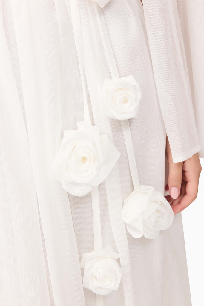 Melissa Long Sleeve Gown in White