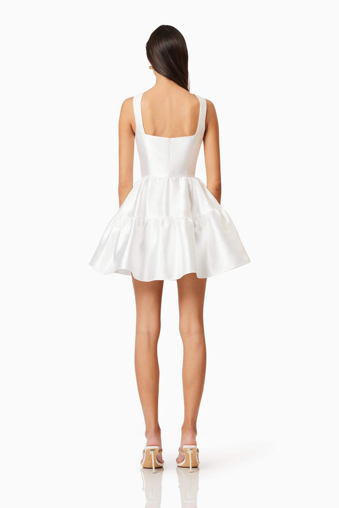 Oleander Fit And Flare Dress In White