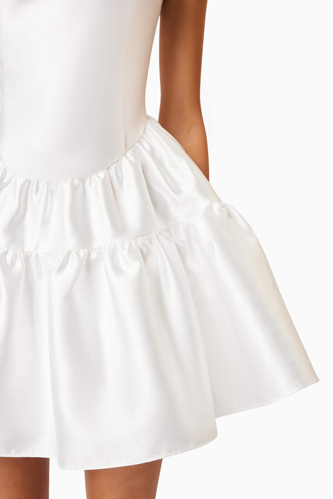 Oleander Fit And Flare Dress In White
