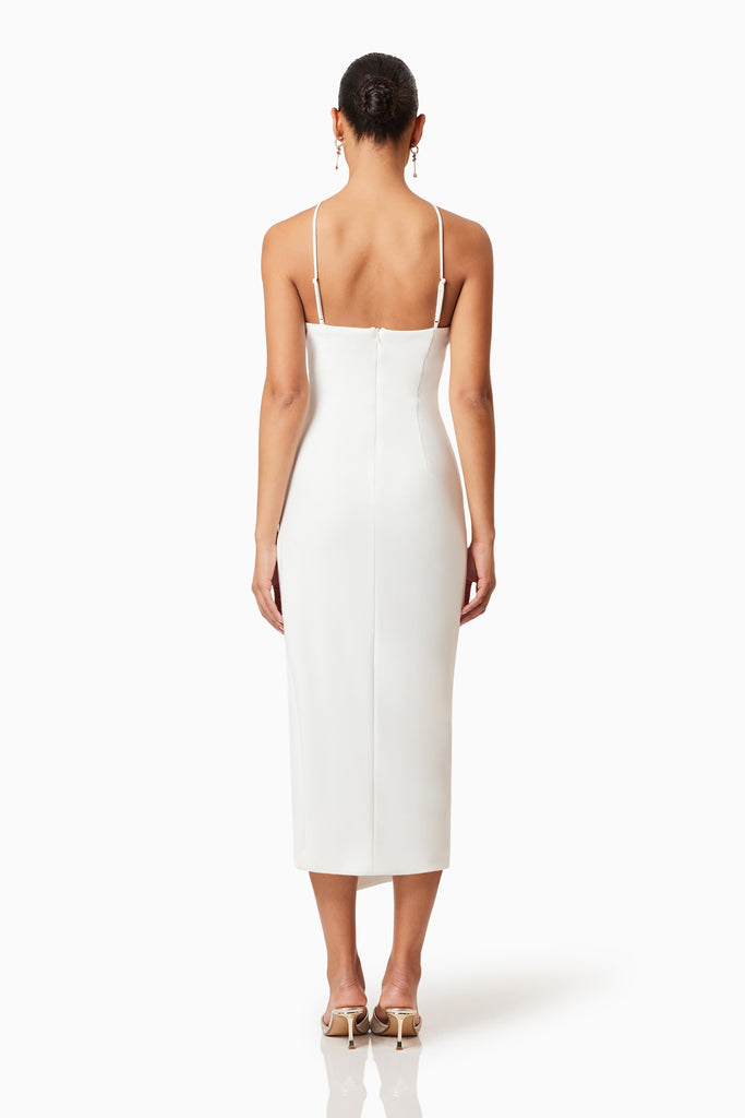 Janelle 3D Midi Dress In White