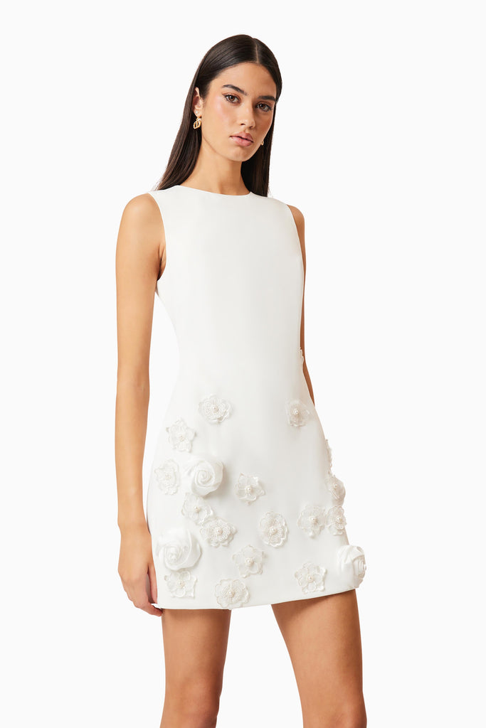 Lilydale Shift Mini Dress In White