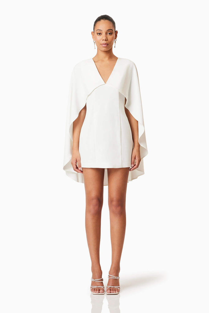Lilydale Cape Mini Dress In White