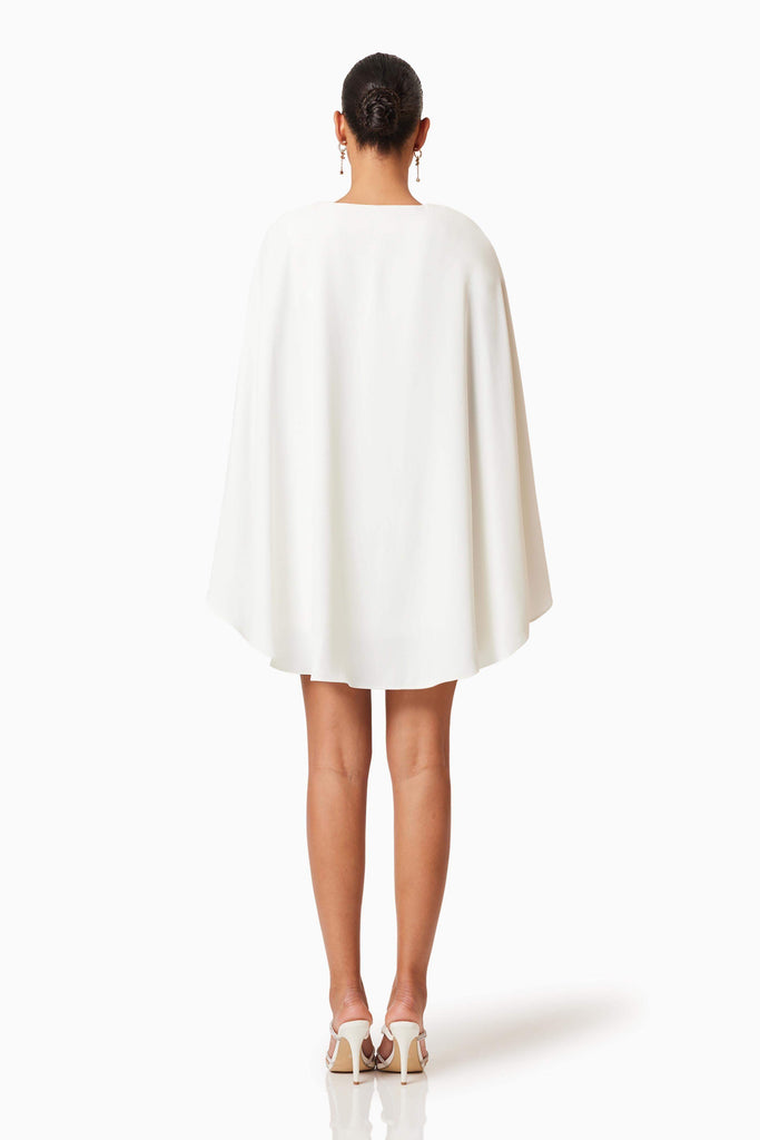 Lilydale Cape Mini Dress In White