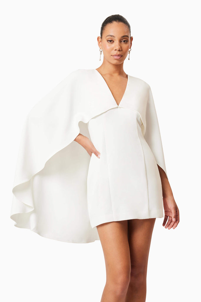 Lilydale Cape Mini Dress In White