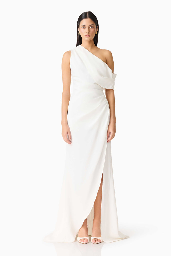 Isadora Off The Shoulder Maxi Gown in Ivory